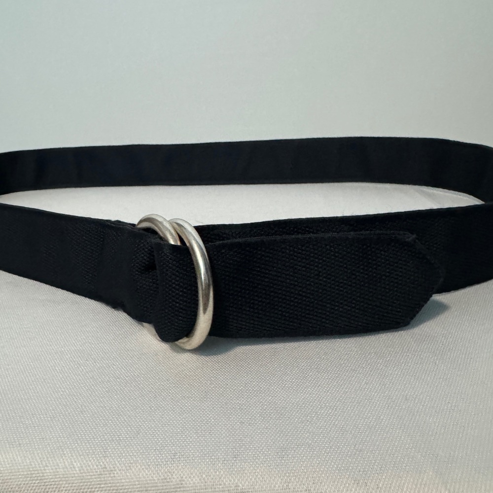 Peter Millar Belt Mens Medium Navy Blue Crown Crafted D-Ring Canvas Webbing Golf - Picture 5 of 5